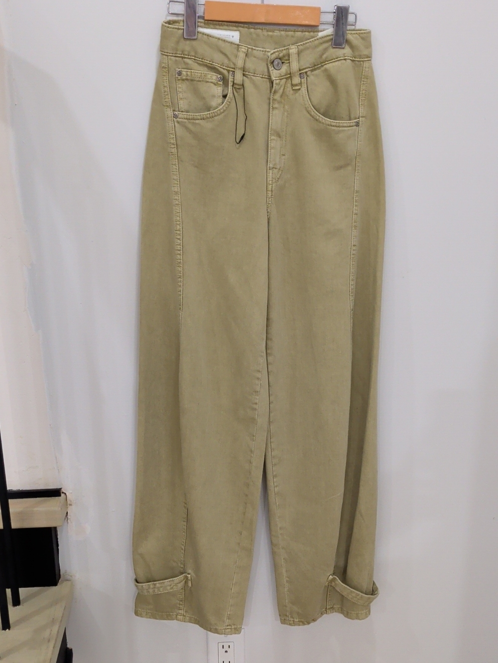 ZARA | Women's Tan/Olive Wide Leg High-Rise